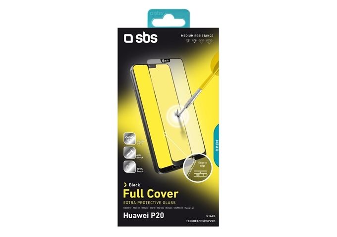 SBS Glas Displayschutz Full Cover für Huawei P20