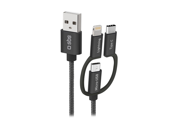 CASEME USB-auf-Micro-USB-Kabel mit Lightning- und USB-C-A