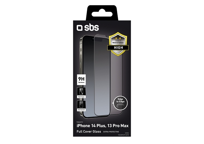 SBS Glas Displayschutz Full Cover für iPhone 13 Pro Ma