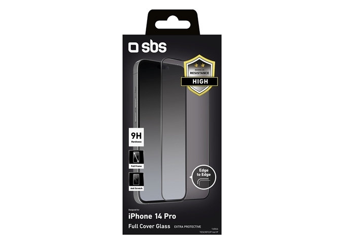 SBS Glas Displayschutz Full Cover für iPhone 14 Pro