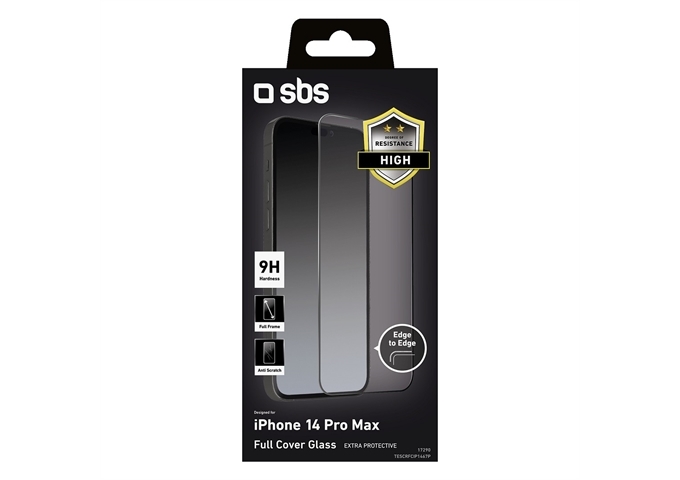 SBS Glas Displayschutz Full Cover für iPhone 14 Pro Ma