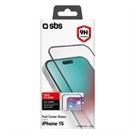 SBS Glas Displayschutz Full Cover für iPhone 15