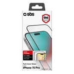 SBS Glas Displayschutz Full Cover für iPhone 15 Pro