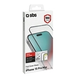 SBS Glas Displayschutz Full Cover für iPhone 15 Pro Ma