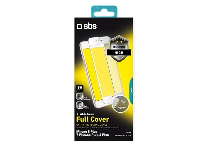 SBS Glas Displayschutz Full Cover für iPhone 8 Plus/7