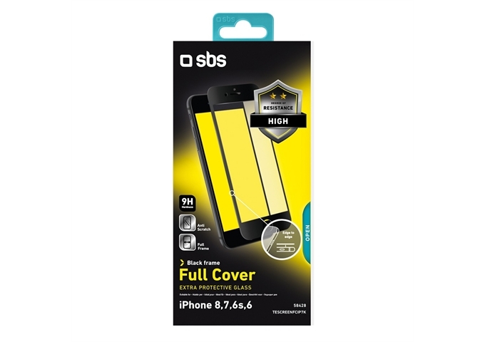 SBS Glas Displayschutz Full Cover für iPhone 8/7/6s/6