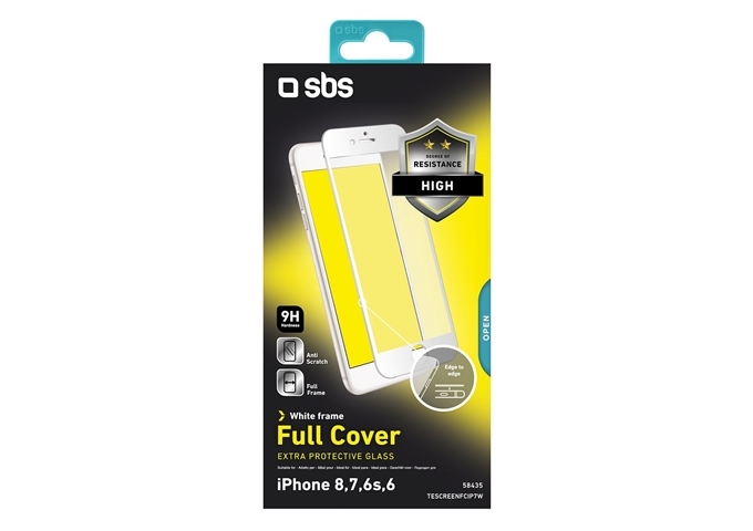 SBS Glas Displayschutz Full Cover für iPhone 8/7/6s/6