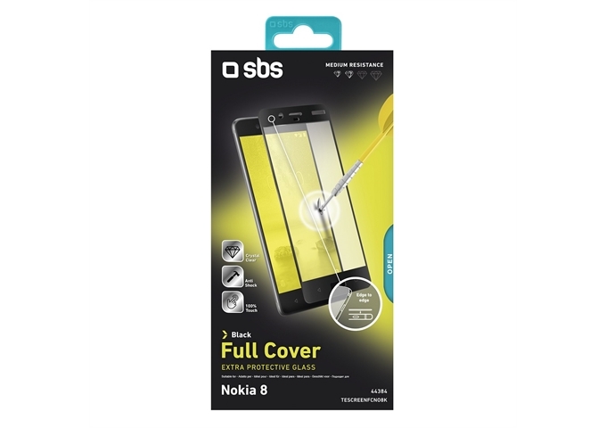 SBS Glas Displayschutz Full Cover für Nokia 8