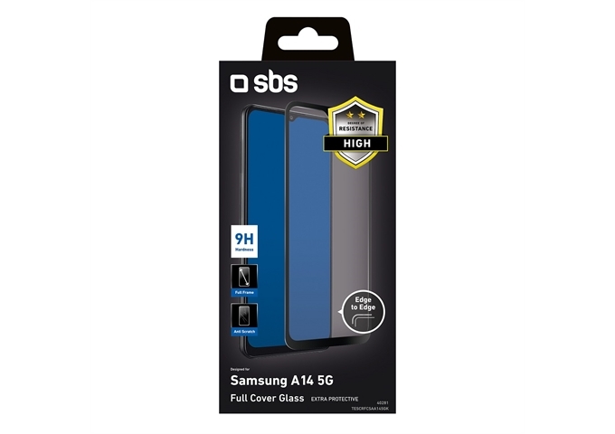 SBS Glas Displayschutz Full Cover für Galaxy A14 5G