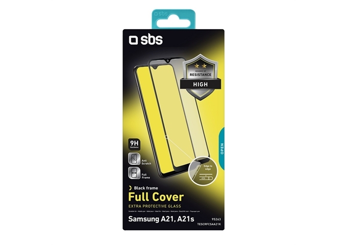 SBS Glas Displayschutz Full Cover für Galaxy A21