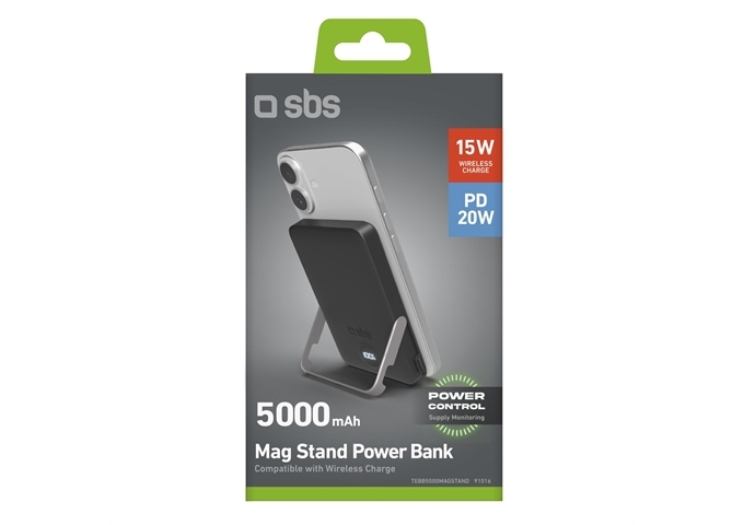 SBS Powerbank mit 5.000 mAh, kabelloses Laden