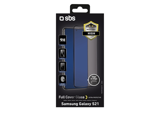 SBS Glas Displayschutz Full Cover für Galaxy S21