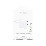 Puro Wall Charger one port USB-A and one USB-C 30W