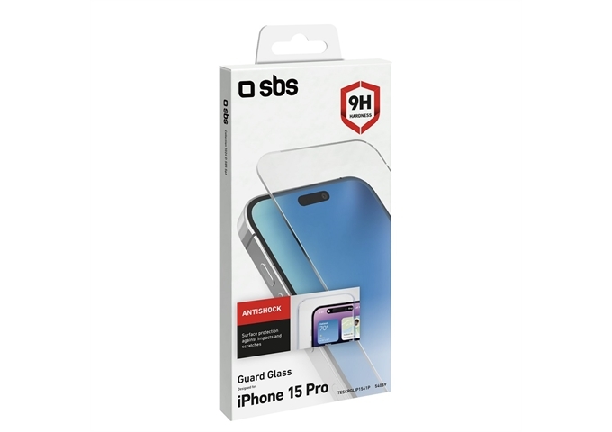 SBS Glas-Displayschutz für iPhone 15 Pro