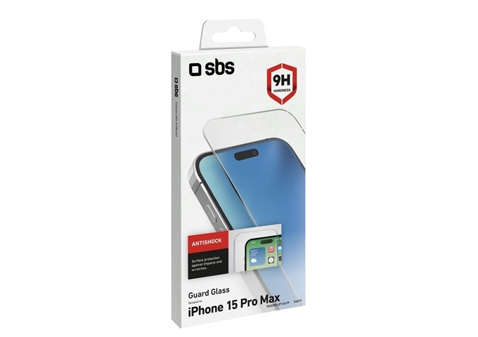 SBS Glas-Displayschutz für iPhone 15 Pro Max