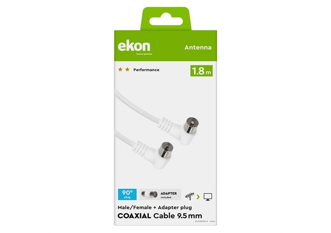 Ekon 75dB Antennenkabel mit abgewinkelten Steckern