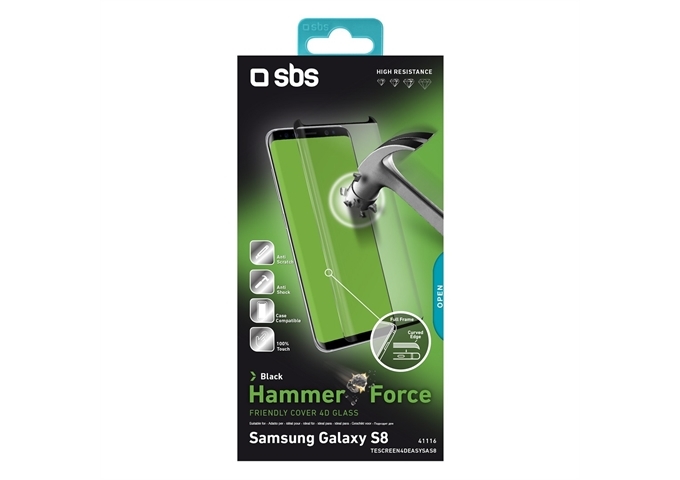 SBS Glass Screen Protector Friendly für Galaxy S8