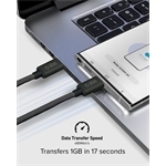 SBS USB-C - USB-C-Textilkabel mit Kabelhalter, 1,5 Met