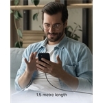 SBS USB-C - USB-C-Textilkabel mit Kabelhalter, 1,5 Met