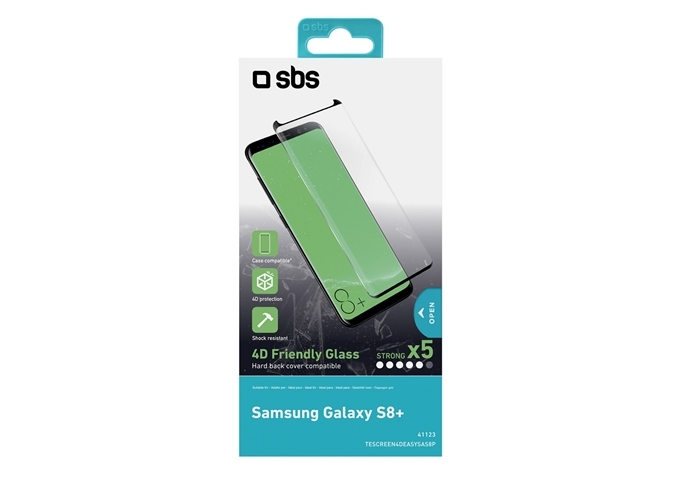 SBS Glass Screen Protector Friendly für Galaxy S8+