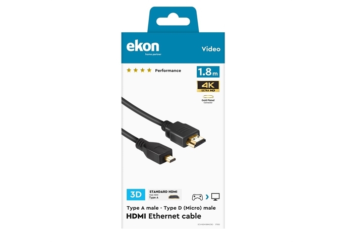 Ekon HDMI / micro HDMI 2.0 Kabel, 4k