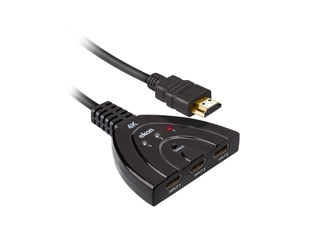 Ekon HDMI 2.0 Splitter mit 3 Buchsen, 4k