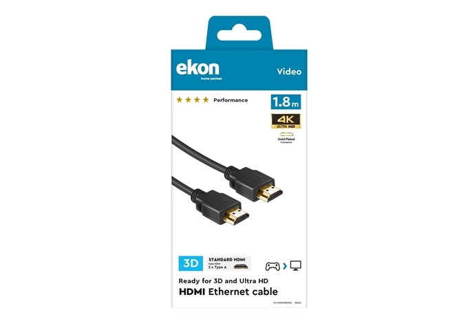 Ekon HDMI 2.0 vergoldetes Kabel, 4 Sterne