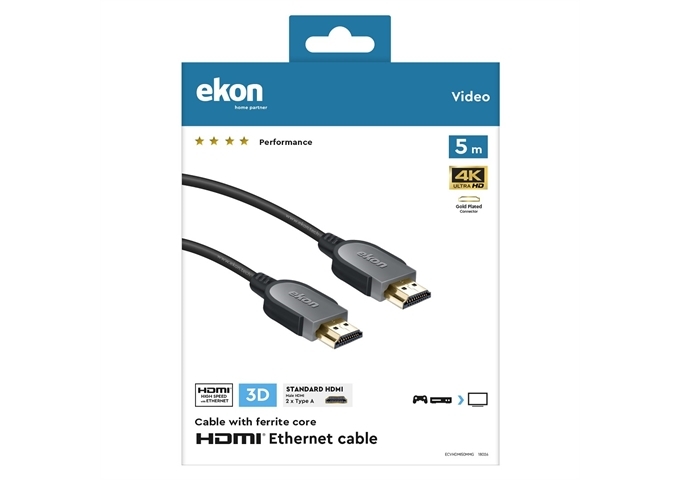 Ekon HDMI 2.0 vergoldetes Kabel, 4 Sterne