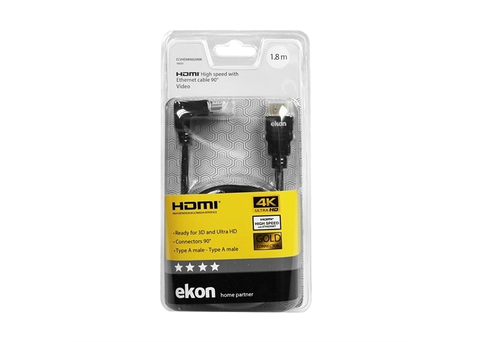 Ekon HDMI Cable v. 1.4 with 90° connectors