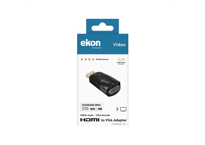 Ekon HDMI-Stecker auf VGA-Buchse mit Klinke 3,5 mm