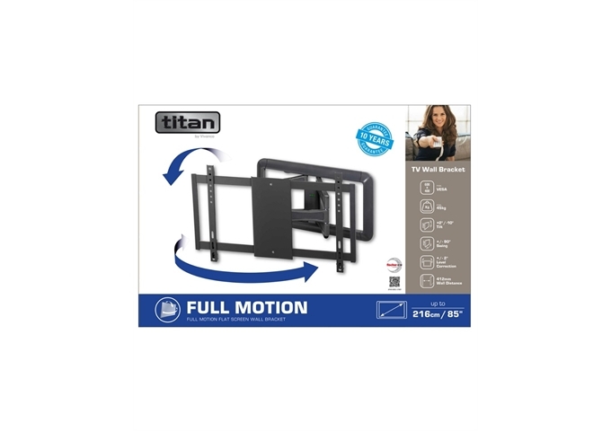 TITAN TV-Wandhalterung 45 kg, 85" VESA 600×400