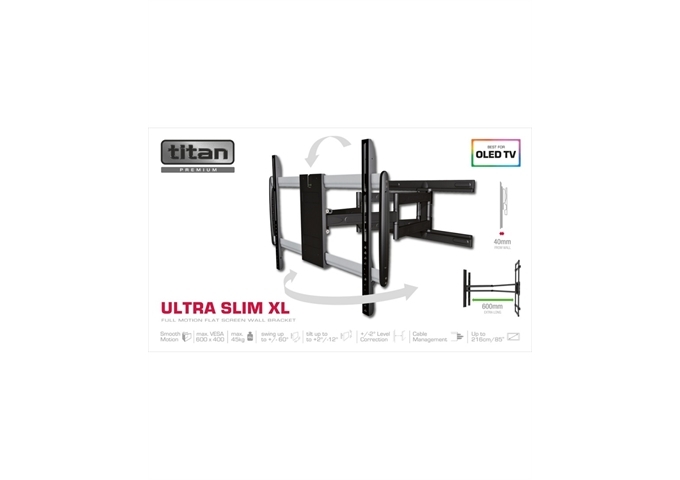 TITAN 85" Neigbare TV-Wandhalterung, VESA 100–640, 45 kg