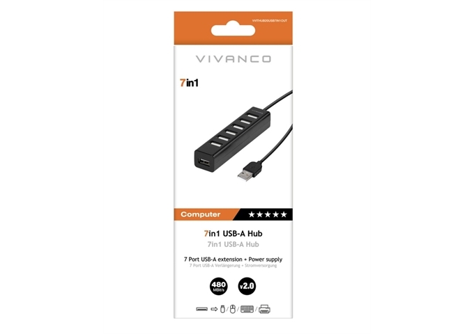 Vivanco 7-Port USB 2.0 Adapter