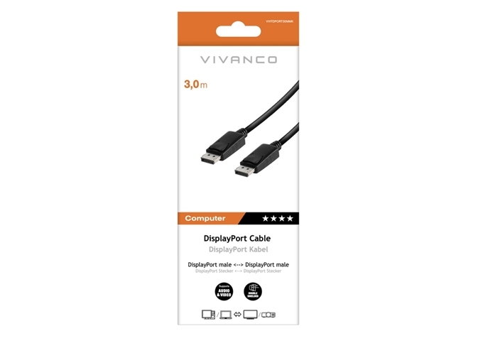 Vivanco DisplayPort-Kabel für 4K Ultra HD High Resolution.