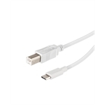 Vivanco USB-C/USB-B Kabel, M-M, 1,8m, weiß