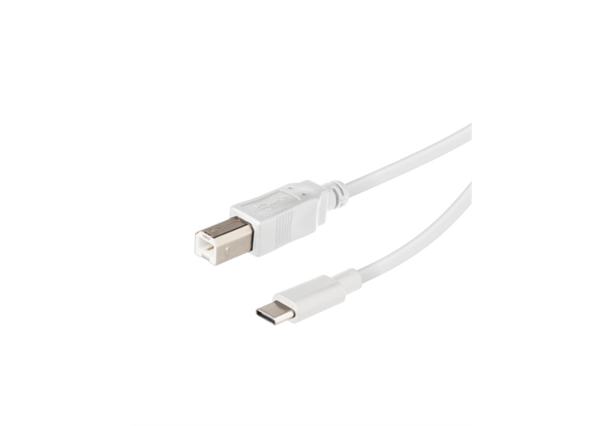 Vivanco USB-C/USB-B Kabel, M-M, 1,8m, weiß