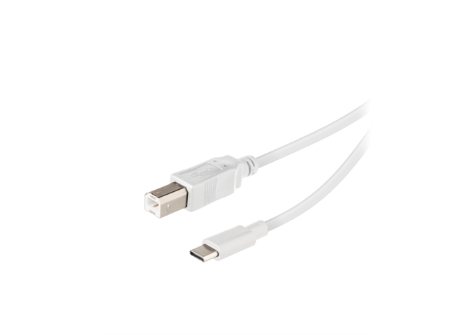 Vivanco USB-C/USB-B Kabel, M-M, 1,8m weiß