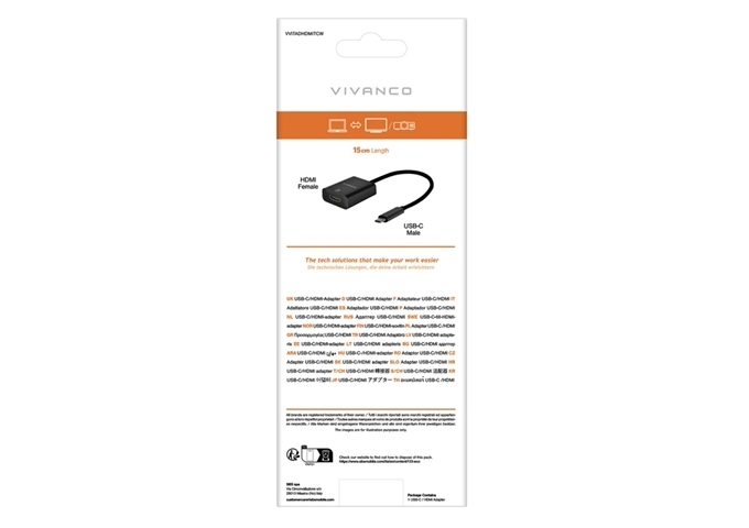 Vivanco USB Typ-C Stecker auf HDMI Buchse Adapter