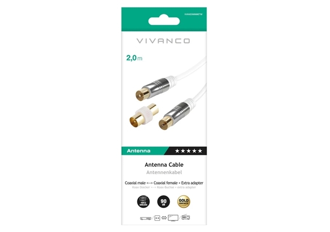 Vivanco Satellitenantennenkabel mit Ferritkern, 90 dB