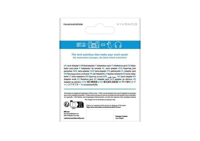 Vivanco 3,5 mm auf 6,3 mm Klinkenadapter