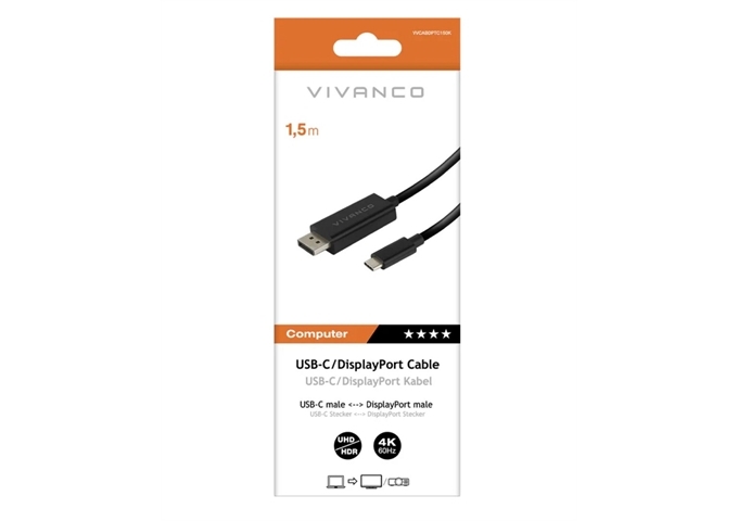 Vivanco USB-C-auf-DisplayPort-Anschluss, 1,5 m