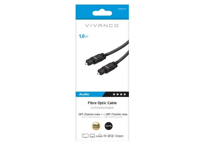 Vivanco Glasfaserkabel mit Toslink-Anschlüssen