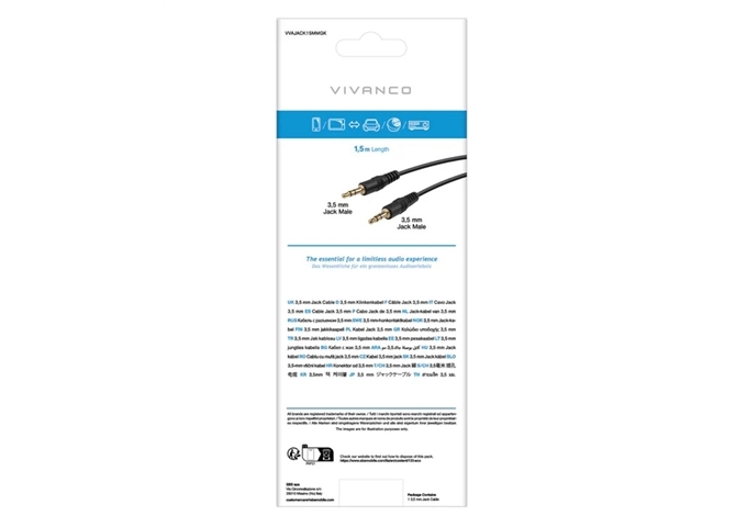 Vivanco 3,5-mm-Audiokabel, Stecker auf Stecker