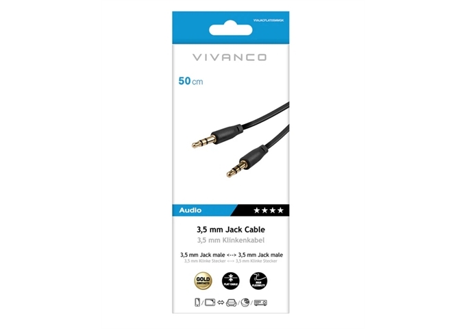 Vivanco 3,5-mm-Audiokabel, Stecker auf Stecker.