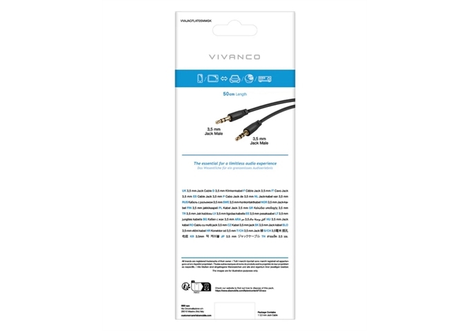 Vivanco 3,5-mm-Audiokabel, Stecker auf Stecker.