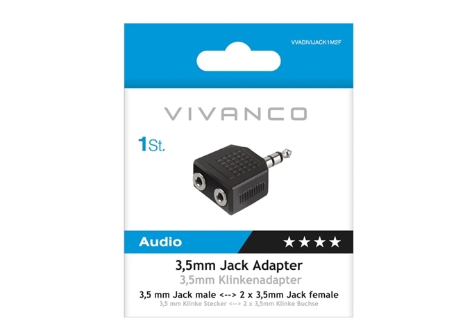 Vivanco 3,5-mm-Stecker auf 2 Buchsen-Audio-Splitter
