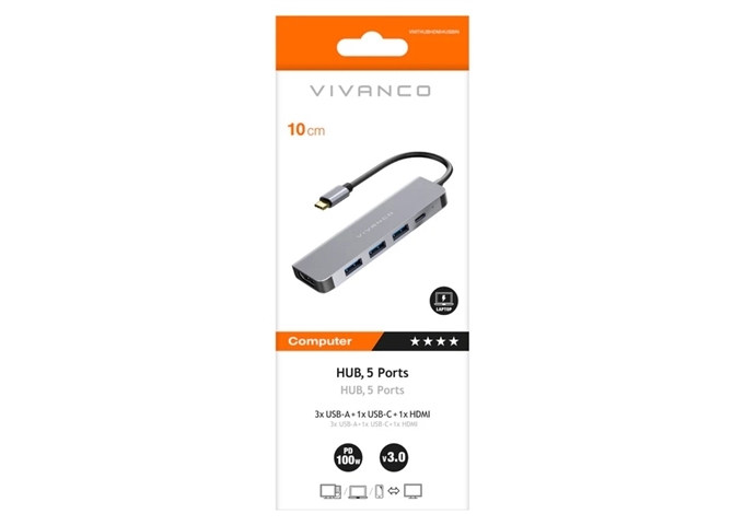 Vivanco 3-in-1 USB-C Hub mit USB-A