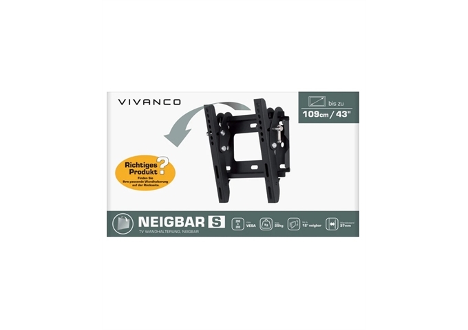 TITAN TV-Wandhalterung, Neigbar, 43", 25kg, VESA 200x200