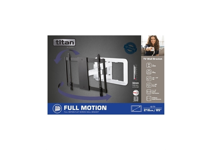 TITAN TITAN TV-Wandhalterung, Schwenkbar, 85", 45kg