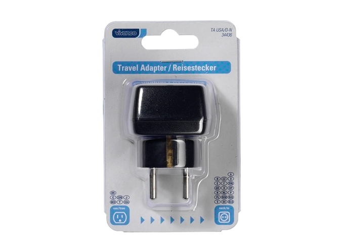 Vivanco US-Reisestecker auf Schuko-Stecker